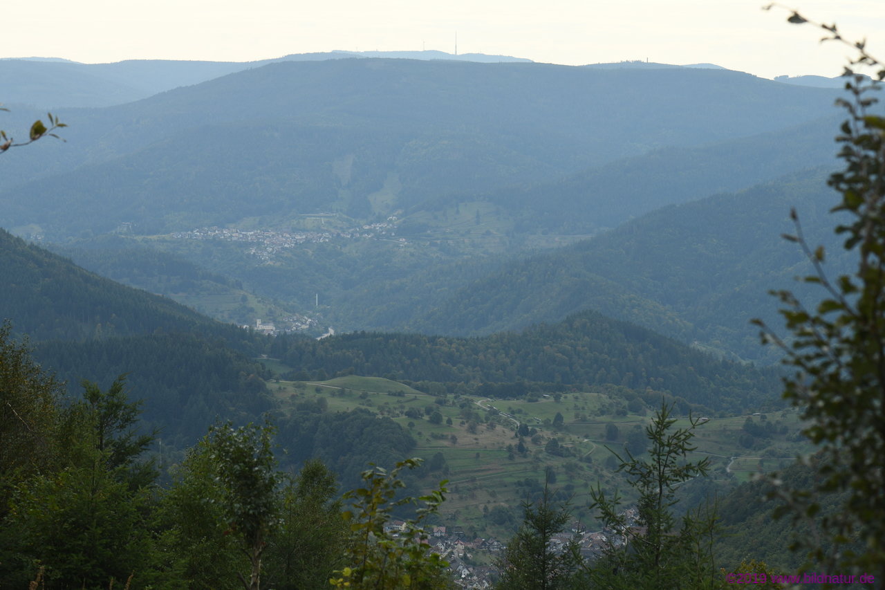 Ortschaften Reichental (unten) und Bermersbach gegenüber sowie Hornisgrinde